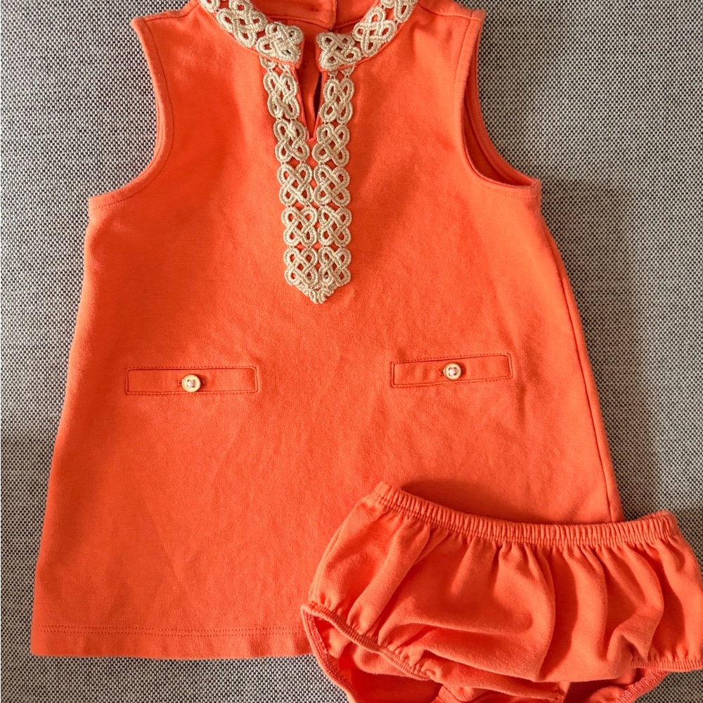 Janie and Jack Orange Dress with Lace